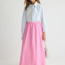 Trendyol Pure Cotton A-Line Skirt image 4