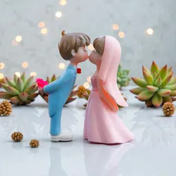 crafts for aesthetic Kissing Couple Miniature Showpieces Decorative Showpiece - 7 cm-picture-41