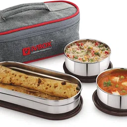 Oval-Pro Stainless Steel Container Food Lunch Box Tiffin, Set of 3 Containers Lunch Box-picture-20