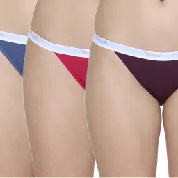 Triumph Stretti Cotton 141 Everyday Comfort Tanga Brief - Pack Of 3 - Multi-Colour-image-92