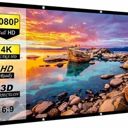 Royality  Royality 120 inch Projector Screen,4K HD 16:9 Portable Video Projector Screen Foldable Anti-Crease Indoor Outdoor Projection Screen for Home, Office, Classroom (9 Feet (W) x 5 Feet (H)) Projector Screen (Width 274.32 cm x 152.4 cm Height) image 4