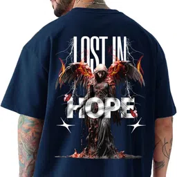 hadar Men Graphic Print Round Neck Cotton Blend Navy Blue T-Shirt-picture-43