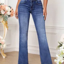 steple denims Women Boot-Leg High Rise Blue Jeans-picture-12