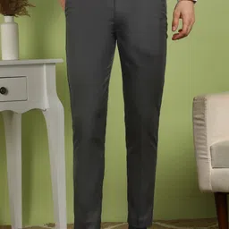 fubar Men Slim Fit Grey Lycra Blend Trousers image 1