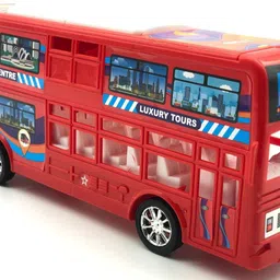 vrux Medium Size Double Decker Plastic Bus Friction Toy (Multicolor, Pack of: 1) image 2