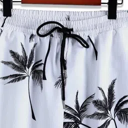 leriya fashion Men Night Suit Set White, Black Printed image 5