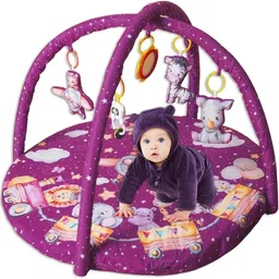 fayme international Activity Play Gym Mat with 5 Hanging Toys | Foldable and Durable Cotton Play Mat-picture-30