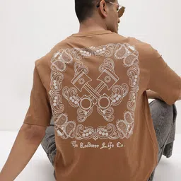 The Roadster Life Co. Paisley Print Pure Cotton Relaxed Fit T-shirt-picture-18