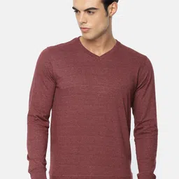 ARISE Men Maroon Solid V-Neck T-shirt-picture-38