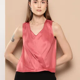 Chemistry Satin-Finish Wrap Top-image-13