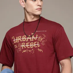 The Roadster Life Co. Typography Printed Relaxed Fit Pure Cotton T-shirt-picture-40