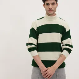 The Roadster Life Co. Striped Drop-Shoulder Sleeves Pullover image 2