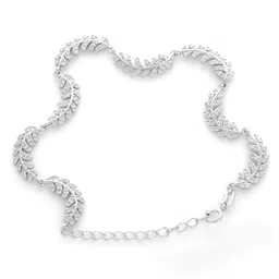GIVA 925 Sterling Silver Rhodium Plated Woven Leaf Bracelet, Adjustable image 4