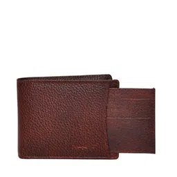OLIVE MIST Men Textured Leather Two Fold Wallet image 5