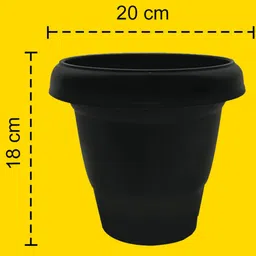 Urban Choice Black Textured Non-Hanging Artificial Pot image 4