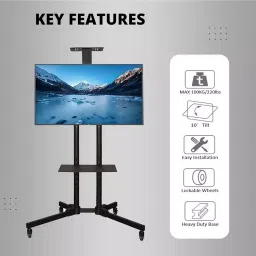 Robustt 81.28 - 190.5 cm Heavy Duty Tilt & Height Adjustable Movable TV Stand, 1500 (Pack of 5) image 5