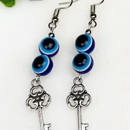 Zhupuk Silver-Plated Brass Crystals Drop Earrings image 1