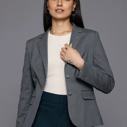 Allen Solly Woman Notched Lapel Collar Single-Breasted Formal Blazer-image-9