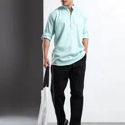 THE BEETEL HOUSE Men Solid Cotton Casual Shirt image 4