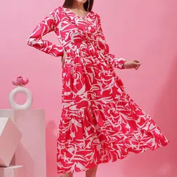 SHEETAL Associates Printed Fit & Flare Maxi Dress image 3