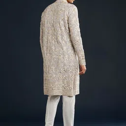 KALKI Fashion Men Embroidered Regular Thread Work Kurta with Trousers image 4