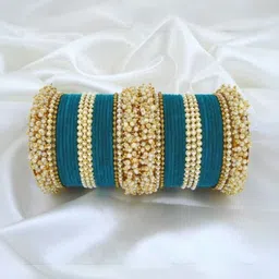 Instyle Forever Turquoise Blue Glass Artificial Stones & Beads Bangle image 1