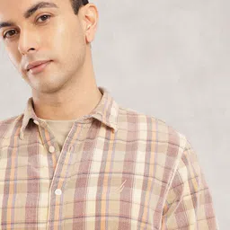 Nautica Pure Cotton Slim Fit Corduroy Checked Casual Shirt image 5