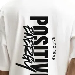 Fashnobic Typography Printed Drop-Shoulder Sleeves Oversized Cotton T-shirt image 2