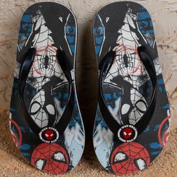 Toothless Marvel Featuring Spiderman Designed Flip Flops - Black-picture-1