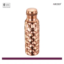 Sanjeev Kapoor Pure Copper Bottle 1 L Diamond Pattern | Leak-Proof Ayurvedic Water Bottle-image-19
