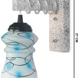 1ST TIME Blue & White Colourblocked Wood Contemporary Rectangle Shaped Wall Lamp image 2