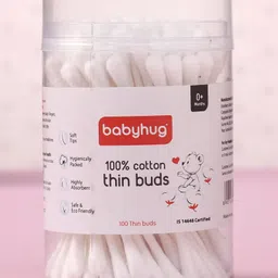 Babyhug Paper Stick Thin Cotton Buds - 100 Pieces image 2