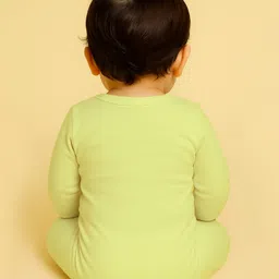 The Peppy Tend 100% Cotton Knit Full Sleeves Drama Queen Text & Baby Unicorn Printed Romper - Yellow image 3