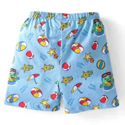Babyhug Cotton Knit Shorts With Dino Print Pack of 2 - Multicolour image 3