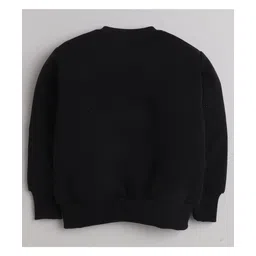 Knitting Doodles Fleece Woven Full Sleeves Space Theme Printed Winter Sweatshirt & Jogger Set - Black image 4