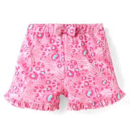 Babyhug Single Jersey Knit Sleeveless Top & Shorts with Jungle Print - Pink image 4