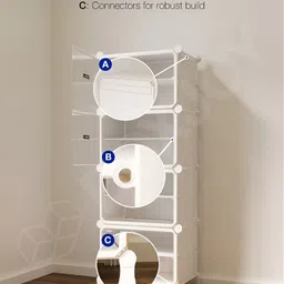 BOXJOY White 4-Tier Rectangle Shoe Rack image 3