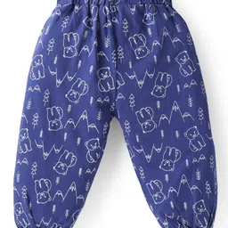 Doodle Poodle Single Jersey Knit Full Length Lounge Pants With Animal Print & Applique - Red Blue & Black image 5