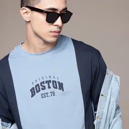 The Roadster Lifestyle Co. Colourblocked Pure Cotton Relaxed T-shirt-picture-18