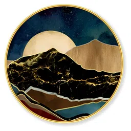 SAF Premium Black and Gold-Toned Golden Frame Abstract Printed Wall Art image 4