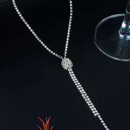 StyleCast Silver Plated Artificial Stones Studded & Beaded Minimal Necklace-picture-18