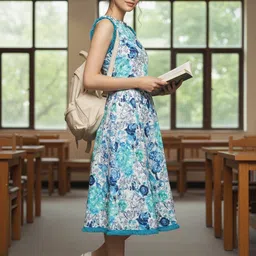 KSUT Floral Print Ruffled Fit & Flare Midi Dress image 2