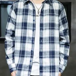StyleCast Men Blue Tartan Checks Casual Shirt-picture-32