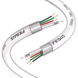 Fedus 23AWG Pure Copper 3+1 CCTV Camera Coaxial Cable (25 m, White) image 1