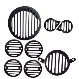 AllExtreme EXMGS8B Heavy Duty Metal Front Rear Head Light Grill Cover Set with Tail Lamp, Indicator, Pivot Eyes Cup Compatible for BS3 BS4 Model Royal Enfield Bullet Classic 350cc & 500cc (Black)-picture-40