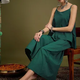 InWeave Pure Cotton Shoulder Straps Tunic & Palazzo Co-Ords image 4