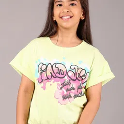 V-Mart Girls Floral Printed Extended Sleeves Pockets T-shirt-picture-57