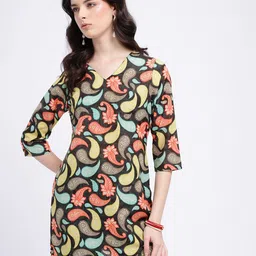 Anouk Rustic Paisley Printed V-Neck Kurti image 2