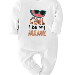 Zeezeezoo 100% Cotton Full Sleeves Cool Like Mamu Printed Romper - White-picture-18