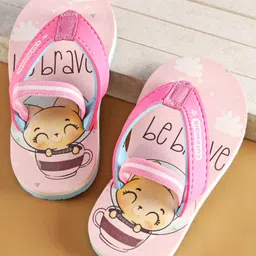 Cute Walk by Babyhug Flip Flops with Back Strap Closure & Fox Print - Pink-picture-15